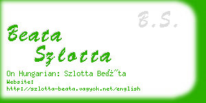 beata szlotta business card